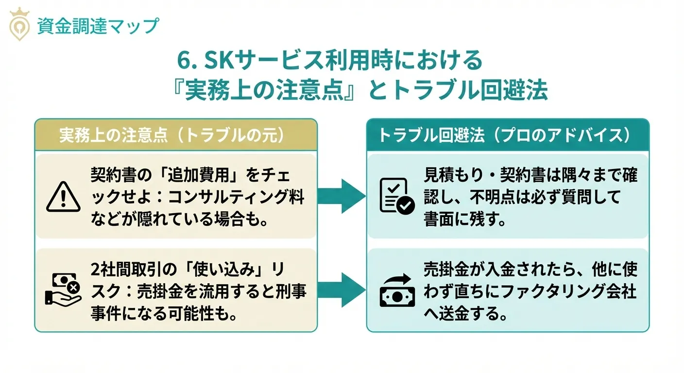 SKサービス利用時の注意点とトラブル回避法