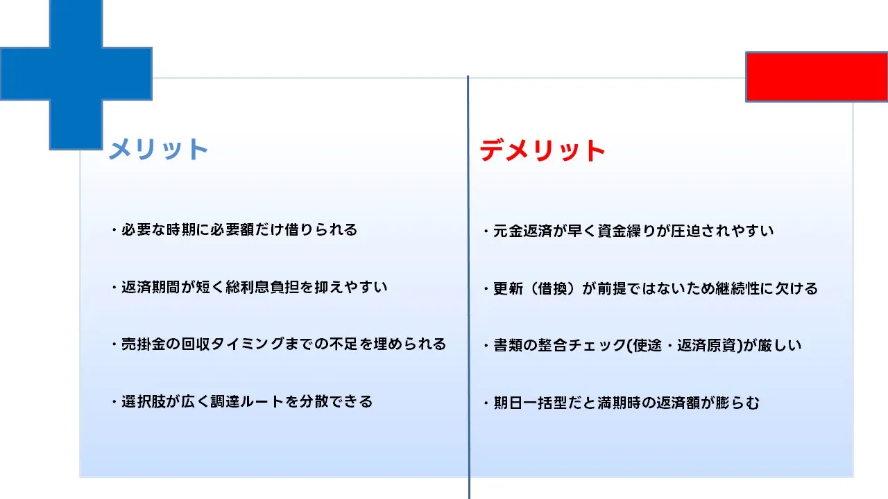 短期運転資金融資の長所と短所：迅速調達と更新リスクを理解する